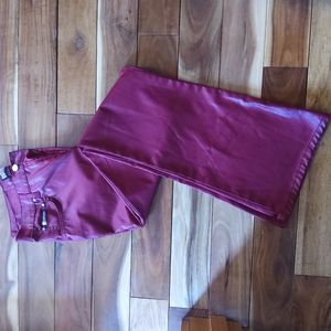 Bubblegum Liquid  Pleather flare leg pants